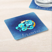 アクエリアス〔占星術の〕十二宮図コースター スクエアペーパーコースター (アングル)