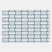 アクエリアス〔占星術の〕十二宮図サインおもしろいモダン引用文ブルー文字 ラッピングペーパーシート (正面)