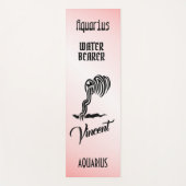 アクエリアス〔占星術の〕十二宮図サインとシンボルピンク ヨガマット (正面)