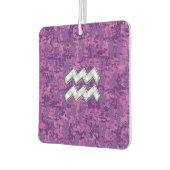 アクエリアス〔占星術の〕十二宮図サインオンピンクデジタルカモフラージュ カーエアーフレッシュナー (左)