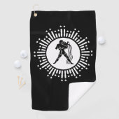アクエリアス〔占星術の〕十二宮図サインコズミックスターバストデザイン ゴルフタオル (インサイチュ)