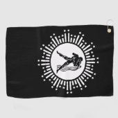 アクエリアス〔占星術の〕十二宮図サインコズミックスターバストデザイン ゴルフタオル (横)