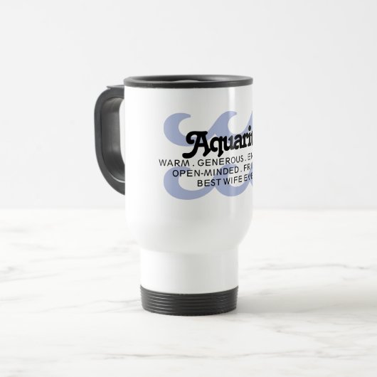 アクエリアス〔占星術の〕十二宮図サイントレイトすごいマムブルー トラベルマグ (正面左)