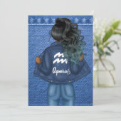 アクエリアス〔占星術の〕十二宮図サインバースデーパーティーの招待 招待状 (スタンド正面)