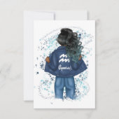 アクエリアス〔占星術の〕十二宮図サインバースデーパーティーの招待 招待状 (正面)