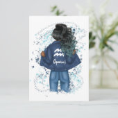 アクエリアス〔占星術の〕十二宮図サインバースデーパーティーの招待 招待状 (スタンド正面)