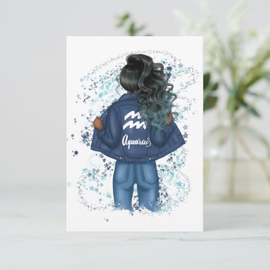 アクエリアス〔占星術の〕十二宮図サインバースデーパーティーの招待 招待状 (スタンド正面)