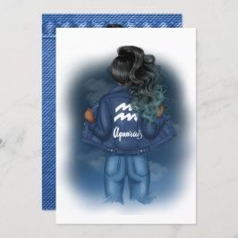 アクエリアス〔占星術の〕十二宮図サインバースデーパーティーの招待 招待状