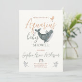 アクエリアス〔占星術の〕十二宮図サインベビーシャワー 招待状 (スタンド正面)