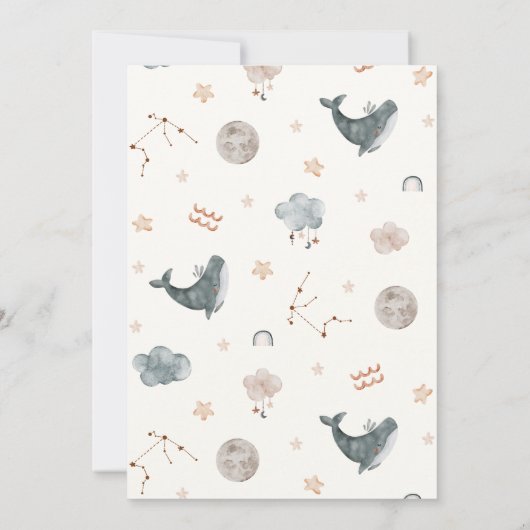 アクエリアス〔占星術の〕十二宮図サインベビーシャワー 招待状 (裏面)