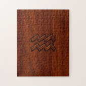 アクエリアス〔占星術の〕十二宮図サインマホガニースタイル ジグソーパズル (縦)