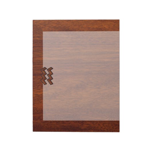 アクエリアス〔占星術の〕十二宮図サインマホガニースタイル ノートパッド (回転)