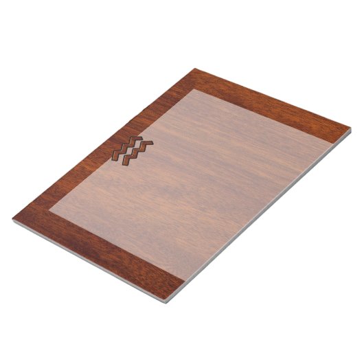 アクエリアス〔占星術の〕十二宮図サインマホガニースタイル ノートパッド (アングル)