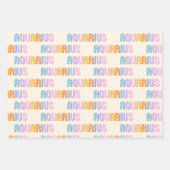 アクエリアス〔占星術の〕十二宮図サイン包装紙シートセット3 ラッピングペーパーシート (正面3)