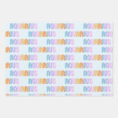 アクエリアス〔占星術の〕十二宮図サイン包装紙シートセット3 ラッピングペーパーシート (正面2)