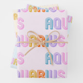 アクエリアス〔占星術の〕十二宮図サイン包装紙シートセット3 ラッピングペーパーシート (インサイチュ)