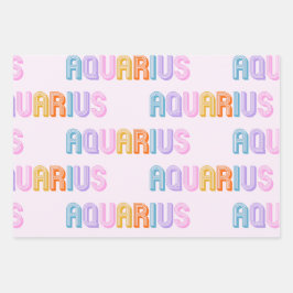 アクエリアス〔占星術の〕十二宮図サイン包装紙シートセット3 ラッピングペーパーシート