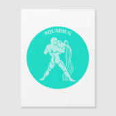 アクエリアス、〔占星術の〕十二宮図サイン、占星術、占星術 マグネット招待状 (正面)