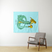 アクエリアス〔占星術の〕十二宮図サイン、流れる水を持つ女性 タペストリー (インサイチュ(横))