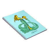 アクエリアス〔占星術の〕十二宮図サイン、流れる水を持つ女性 ノートブック (右側)