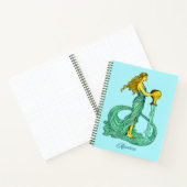 アクエリアス〔占星術の〕十二宮図サイン、流れる水を持つ女性 ノートブック (内部)