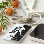 アクエリアス〔占星術の〕十二宮図サイン、白黒キーチェーン キーホルダー (正面右)