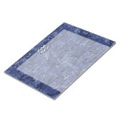 アクエリアス〔占星術の〕十二宮図シンボルのネイビーブルーデジタル迷彩柄 ノートパッド (アングル)