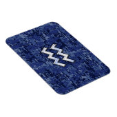 アクエリアス〔占星術の〕十二宮図シンボルのネイビーブルーデジタル迷彩柄 マグネット (右側)