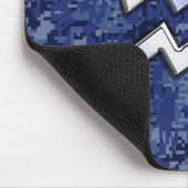 アクエリアス〔占星術の〕十二宮図シンボルの青いデジタル迷彩柄装飾 マウスパッド (コーナー)