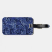 アクエリアス〔占星術の〕十二宮図シンボルの青いデジタル迷彩柄装飾 ラゲッジタグ (裏面横)