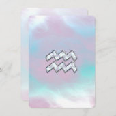 アクエリアス〔占星術の〕十二宮図シンボルオンマザーオブパールヌアクア (正面/裏面)