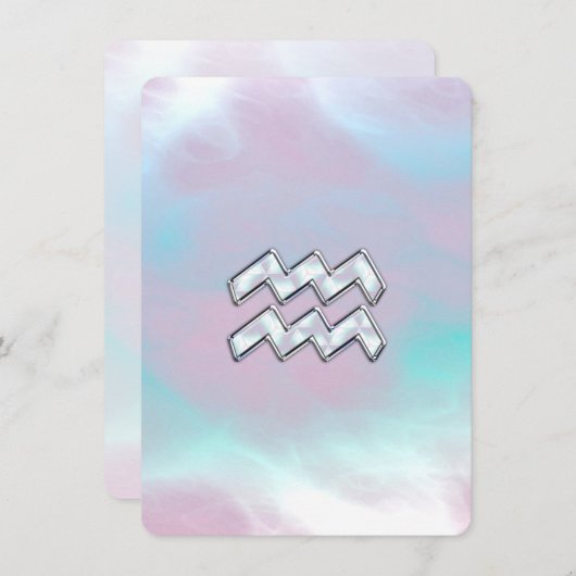 アクエリアス〔占星術の〕十二宮図シンボルオンマザーオブパールヌアクア (正面/裏面)