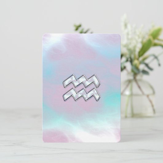 アクエリアス〔占星術の〕十二宮図シンボルオンマザーオブパールヌアクア (スタンド正面)