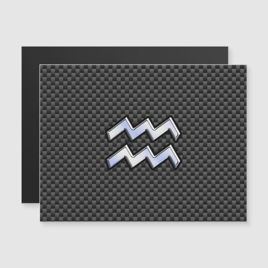 アクエリアス〔占星術の〕十二宮図シンボルカーボンファイバーデコール (正面/裏面)