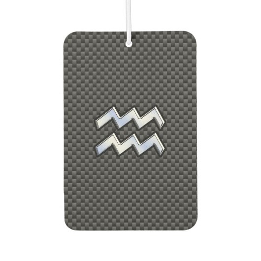 アクエリアス〔占星術の〕十二宮図シンボルカーボンファイバーデコール カーエアーフレッシュナー (正面)