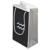 アクエリアス〔占星術の〕十二宮図シンボルカーボンファイバーデコール スモールペーパーバッグ (正面アングル)