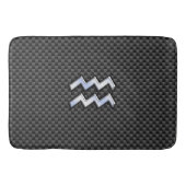 アクエリアス〔占星術の〕十二宮図シンボルカーボンファイバーデコール バスマット (正面)