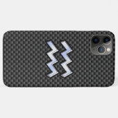 アクエリアス〔占星術の〕十二宮図シンボルカーボンファイバーデコール Case-Mate iPhoneケース (裏面(横))