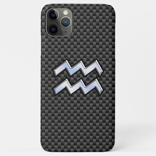 アクエリアス〔占星術の〕十二宮図シンボルカーボンファイバーデコール Case-Mate iPhoneケース (裏面)