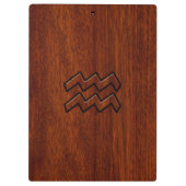 アクエリアス〔占星術の〕十二宮図シンボルマホガニースタイル クリップボード (裏面)