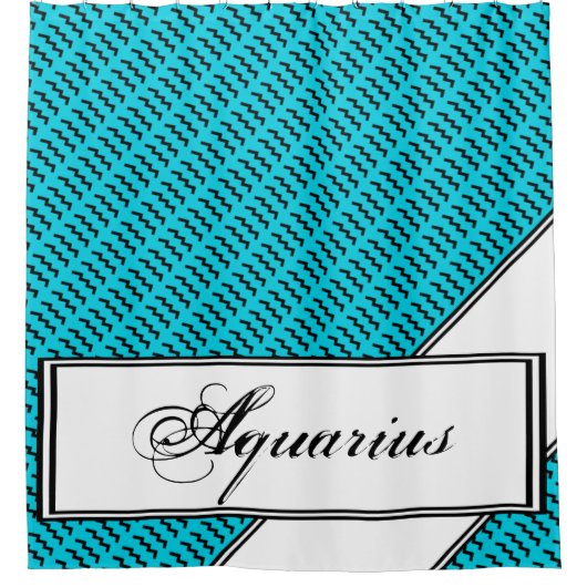 アクエリアス〔占星術の〕十二宮図シンボル標準by K Yoncich シャワーカーテン (正面)