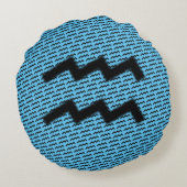 アクエリアス〔占星術の〕十二宮図シンボル標準by Kenneth Yoncich ラウンドクッション (裏面)