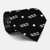 アクエリアス〔占星術の〕十二宮図シンボル白黒 ネクタイ (ロール)