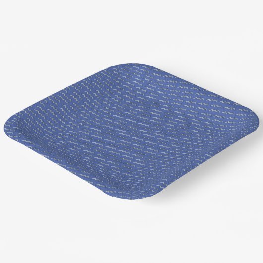 アクエリアス〔占星術の〕十二宮図シンボル要素:ケネス・ヨンチッチ ペーパープレート (傾斜あり)