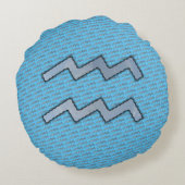 アクエリアス〔占星術の〕十二宮図シンボル要素：ケネス・ヨンチッチ ラウンドクッション (裏面)