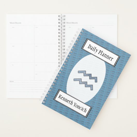 アクエリアス〔占星術の〕十二宮図シンボル要素by K Yoncich プランナー手帳 (ディスプレー)