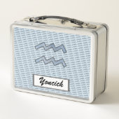 アクエリアス〔占星術の〕十二宮図シンボル要素by K Yoncich メタルランチボックス (裏面)