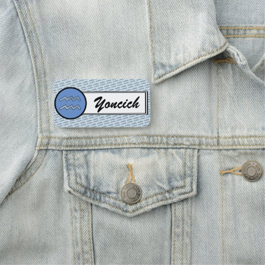 アクエリアス〔占星術の〕十二宮図シンボル要素by K Yoncich 名札 (インサイチュ)