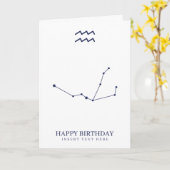 アクエリアス〔占星術の〕十二宮図スターサインカスタム誕生日 カード (黄色い花)