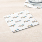 アクエリアス〔占星術の〕十二宮図スターデザイン スクエアペーパーコースター (アングル)